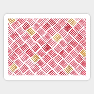Red and Ochre Basketweave Magnet